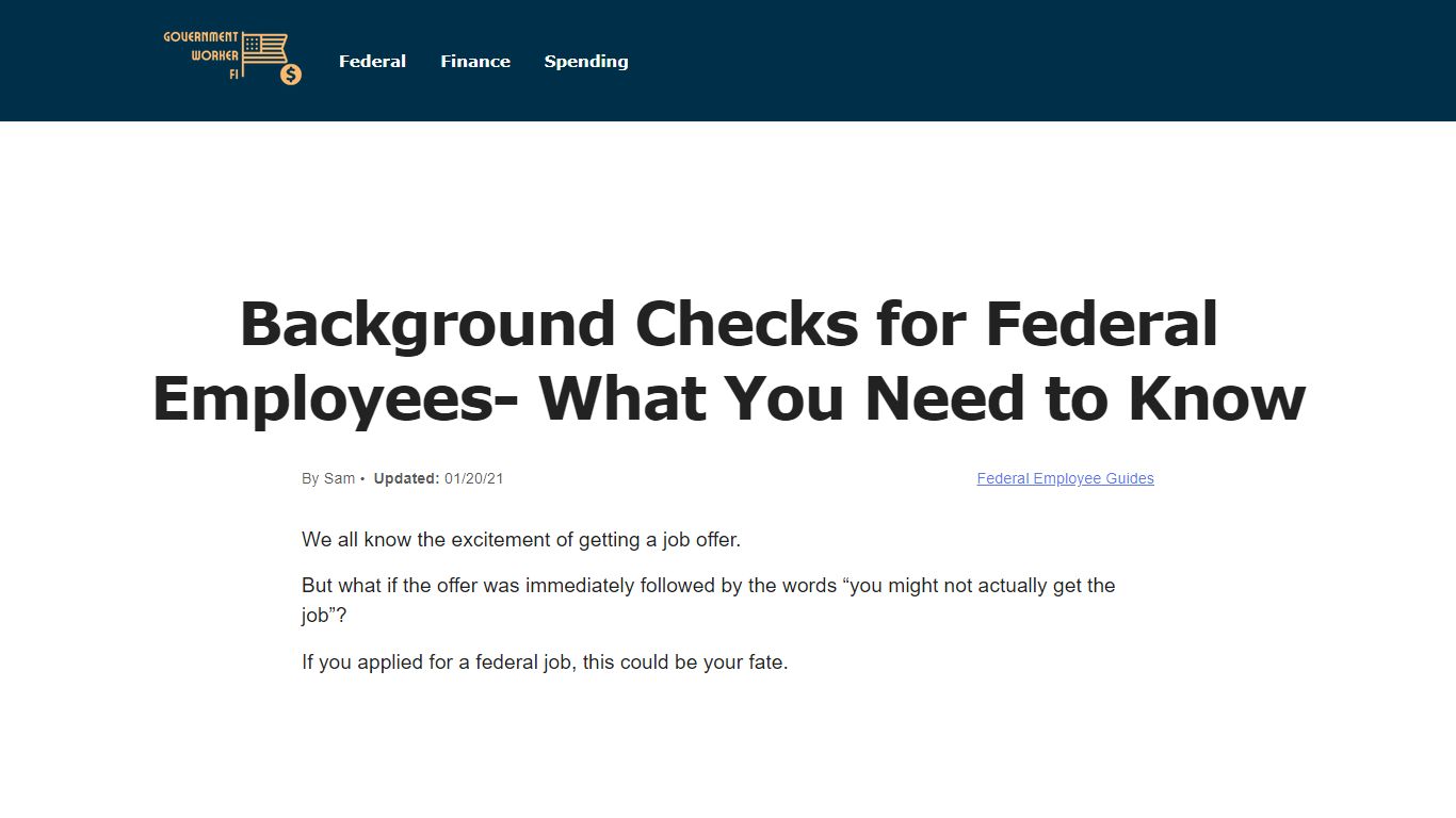 Background Checks for Federal Employees- What You Need to Know